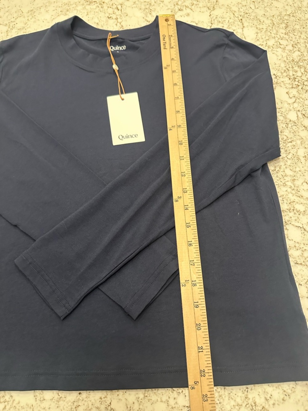 Quince Women’s Bundle of Navy and White Crew Neck Long Sleeve Tees - Picture 5 of 7